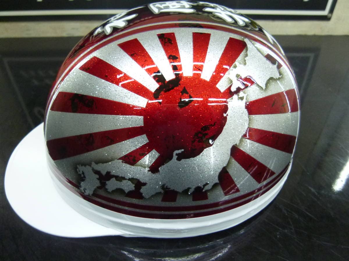 Amazon.co.jp: 三つボタンみカスタムコルク半 日章地図 赤ラップ銀